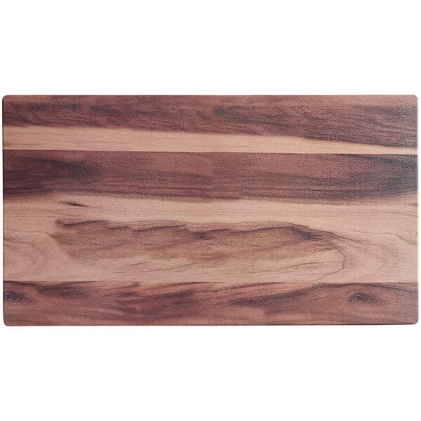 Acopa 18" x 10" Walnut Faux Wood Melamine Serving Board – item 304FXWD181W image 2