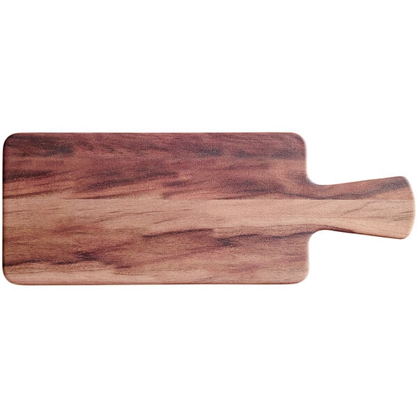 Acopa 11" x 5 1/2" Walnut Faux Wood Serving Board w/ Handle – item 304FXWD145W image 2