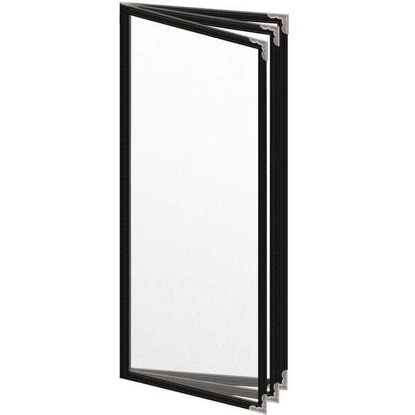 H. Menu Cover w/ Silver Decorative Corners and Matte Finish – item 759TTB4BM41