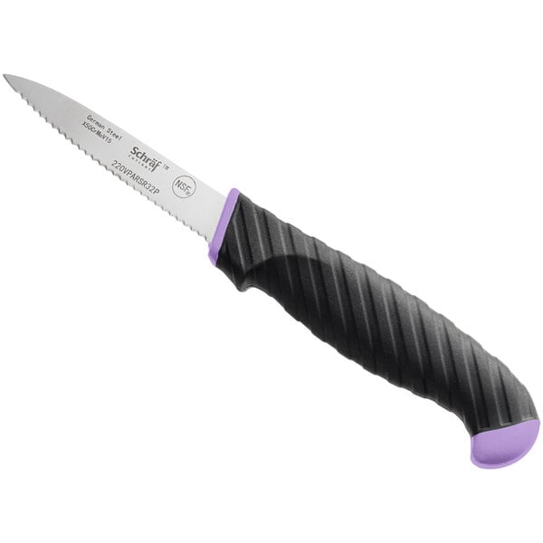 Schraf Paring Knife w/ Purple Allergen-Free TPRgrip Handle – item 220VPARSR32P