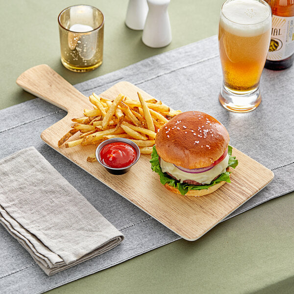 Acopa 12" x 7" Light Oak Faux Wood Serving Board w/ Handle – item 304FXWD167B