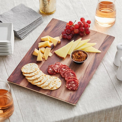 Acopa 14" x 10" Walnut Faux Wood Melamine Serving Board – item 304FXWD141W
