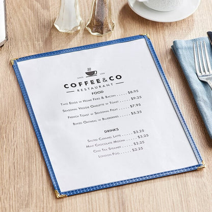 Choice 8 1/2" x 11" 2-View Single Pocket Menu Cover – item 1761PK8511BL image 2