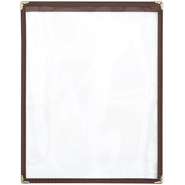Choice 8 1/2" x 11" 2-View Single Pocket Menu Cover – item 1761PK8511BR