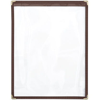 Choice 8 1/2" x 11" 2-View Single Pocket Menu Cover – item 1761PK8511BR