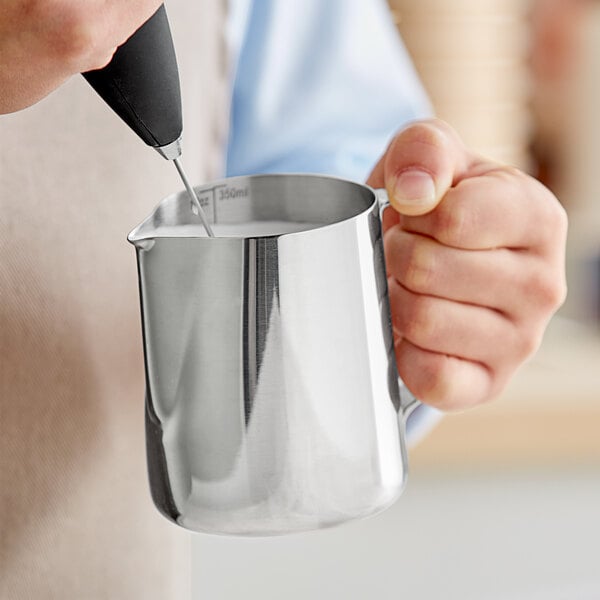 Acopa 12 oz. Stainless Frothing Pitcher w/ Measuring Lines – item 553TFROPS12 image 2