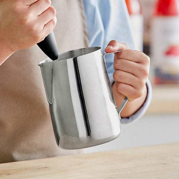 Acopa 33 oz. Stainless Frothing Pitcher w/ Measuring Lines – item 553TFROPS33 image 2