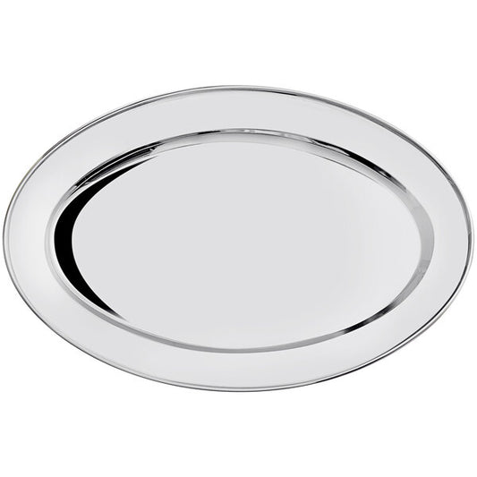 Acopa 15 3/4" x 10 1/2" Stainless Serving Platter – item 553PLTROVL16
