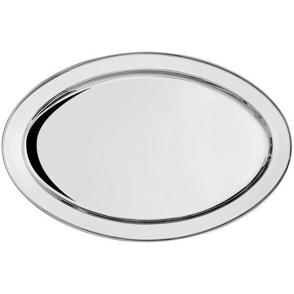 Acopa 27 3/4" x 18 3/4" Stainless Serving Platter – item 553PLTROVL26