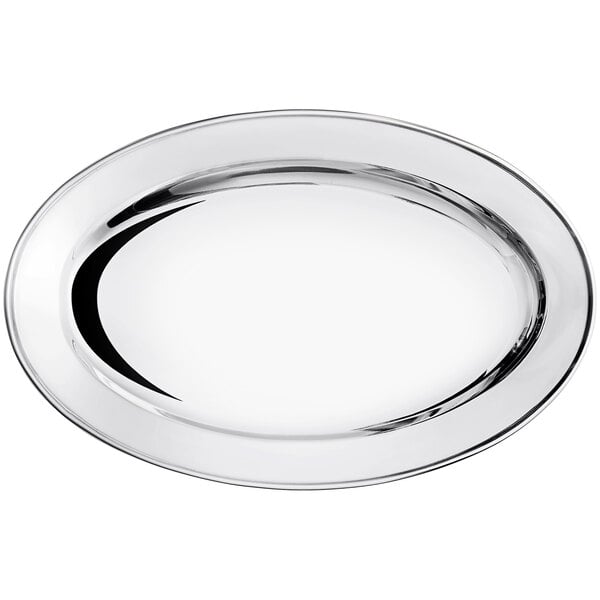 Acopa 11 3/4" x 8" Stainless Serving Platter – item 553PLTROVL12