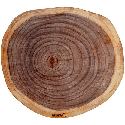 Acopa 14" Round Live Edge Acacia Wood Serving Board – item 303LVE14 image 2