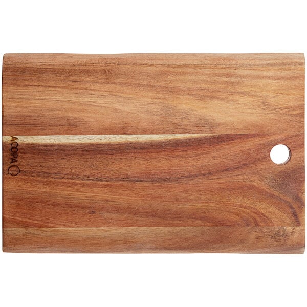 Acopa 12" x 7 1/2" Live Edge Acacia Wood Serving Board – item 303LVE127 image 2