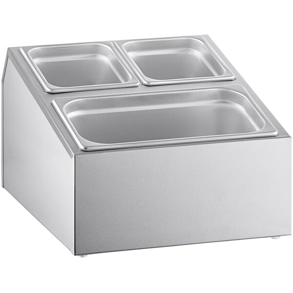 ServSense Stainless Hotel Pan Condiment Organizer Set – item 651HPHLDSK2