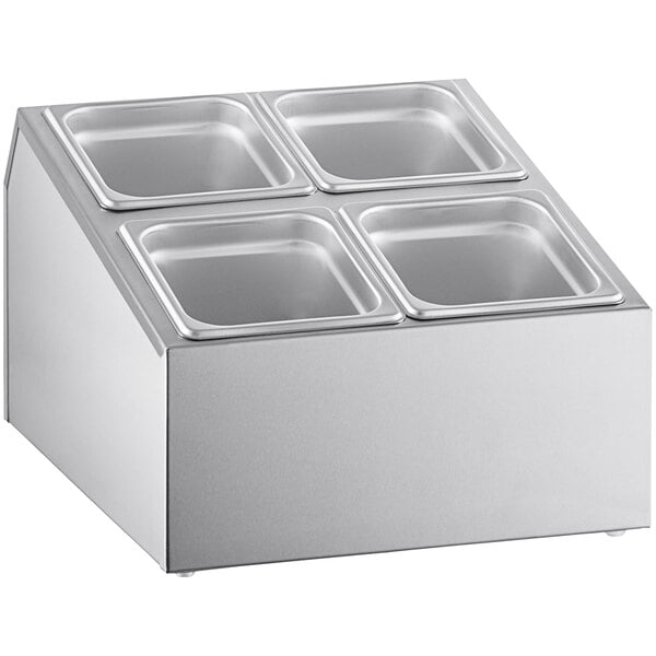 ServSense Stainless Hotel Pan Condiment Organizer Set – item 651HPHLDSK3