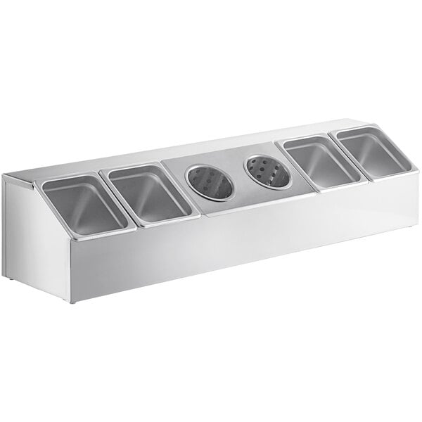 ServSense Large Stainless Hotel Pan Condiment Organizer Set – item 651HPHLDLKF1