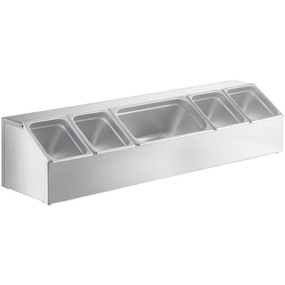ServSense Large Stainless Hotel Pan Condiment Organizer Set – item 651HPHLDLK2