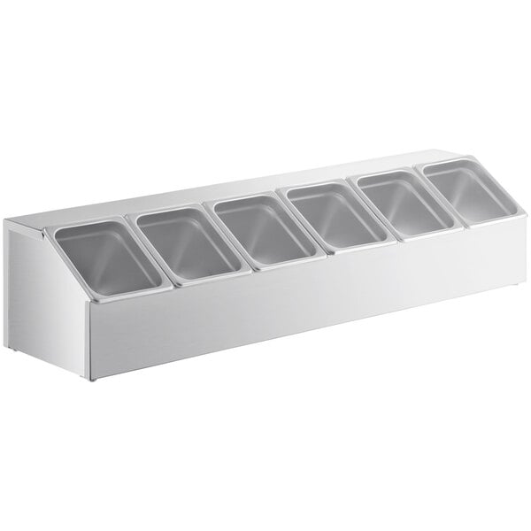 ServSense Large Stainless Hotel Pan Condiment Organizer Set – item 651HPHLDLK3