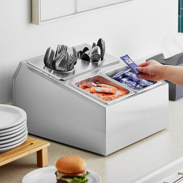 ServSense Stainless Hotel Pan Condiment Organizer Set – item 651HPHLDSKF1 image 2