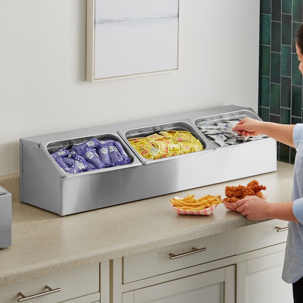 ServSense Large Stainless Hotel Pan Condiment Organizer Set – item 651HPHLDLK1 image 2