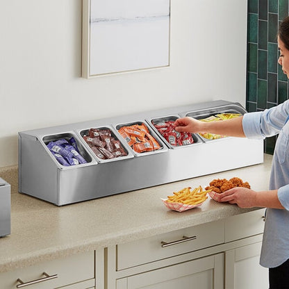 ServSense Large Stainless Hotel Pan Condiment Organizer Set – item 651HPHLDLK2 image 2