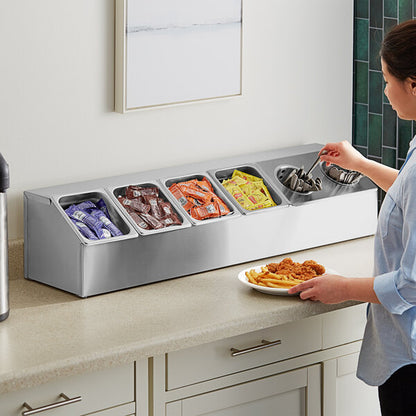 ServSense Large Stainless Hotel Pan Condiment Organizer Set – item 651HPHLDLKF1 image 2