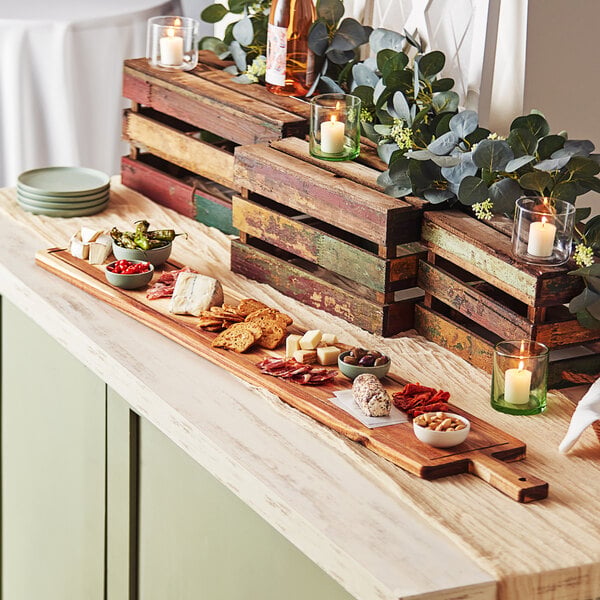 Acopa 43" x 7" XL Acacia Wood Serving Board w/ Handle – item 303XL44