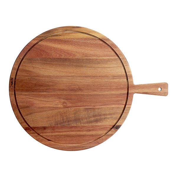 Acopa 18" Round XL Acacia Wood Serving Board w/ Handle – item 303XL18 image 2