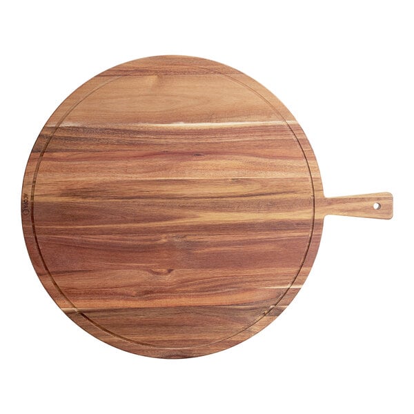 Acopa 22" Round XL Acacia Wood Serving Board w/ Handle – item 303XL22 image 2
