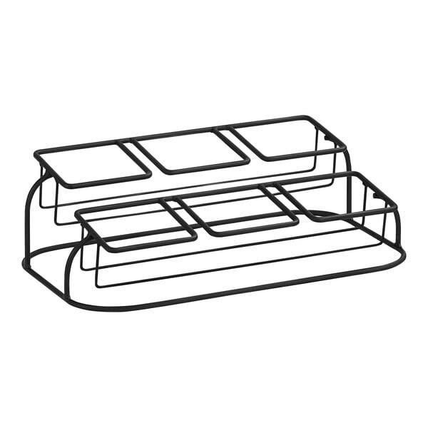 16 1/2" x 10" 2-Tier Condiment Display w/ 6 Glass Jars – item 21122802613 image 2