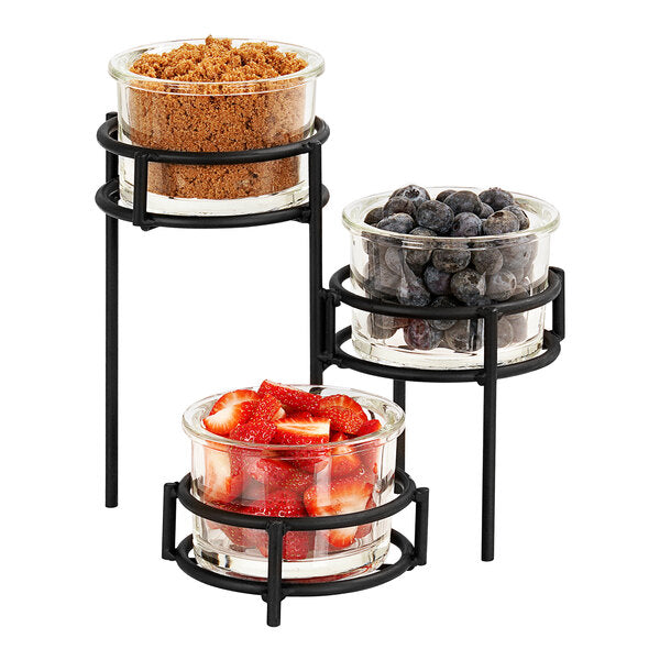Cal-Mil 11" x 11" Black 3-Tier Condiment Display – item 211226041613