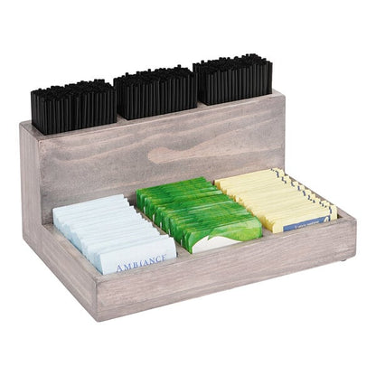 9" x 6 1/8" 6-Section Gray-Washed Pine Condiment Organizer – item 211796110 image 2