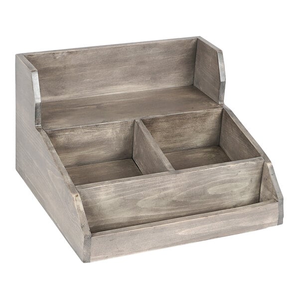 Cal-Mil Gray-Washed Pine Wood Condiment Organizer – item 2112019110