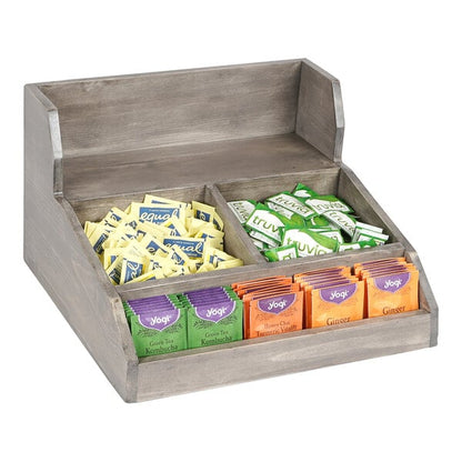 Cal-Mil Gray-Washed Pine Wood Condiment Organizer – item 2112019110 image 2