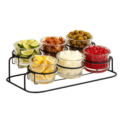 Cal-Mil 19" x 11" Black 2-Tier Condiment Display – item 211226013213