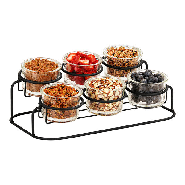 Cal-Mil 16" x 9 1/4" Black 2-Tier Condiment Display – item 211226011613
