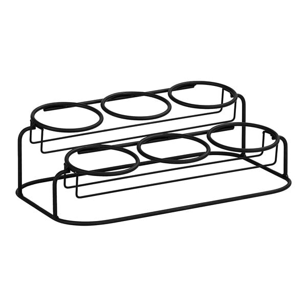 Cal-Mil 16" x 9 1/4" Black 2-Tier Condiment Display – item 211226011613 image 2