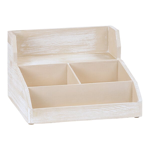 Cal-Mil White-Washed Pine Wood Condiment Organizer 2019-113 – item 2112019113