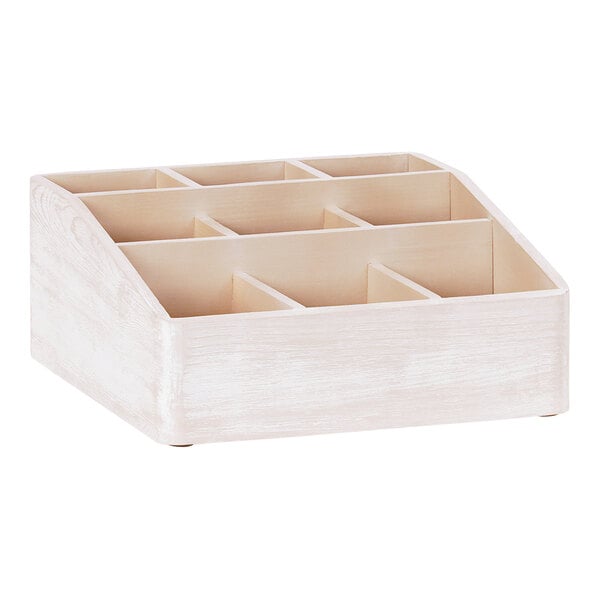 Cal-Mil 9-Section White-Washed Pine Wood Condiment Organizer – item 21122456113
