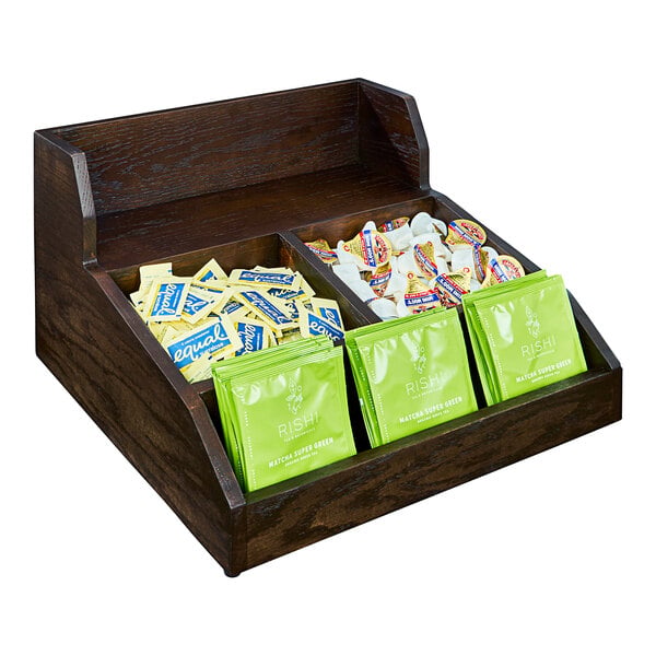 Cal-Mil Dark-Stained Oak Wood Condiment Organizer – item 2112019112