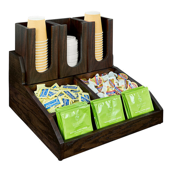 Cal-Mil Dark-Stained Oak Wood Condiment Organizer – item 2112019112 image 2
