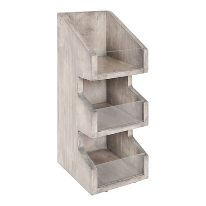 Cal-Mil 3-Tier Gray-Washed Pine Wood Condiment Organizer – item 2112053110