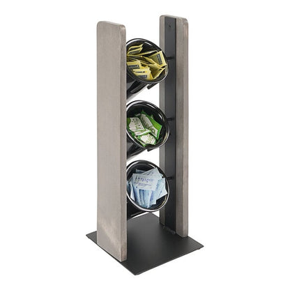 7 1/4" x 7 3/4" 3-Cylinder Gray-Washed Condiment Display – item 2113411110 image 2