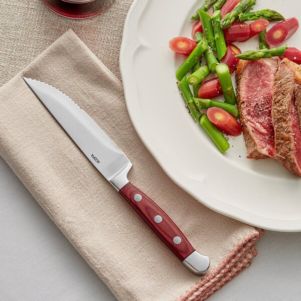 Acopa 5" Steak Knife w/ Cherry Finish Wood Handle – item 26720503 image 2