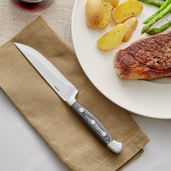 Acopa 5" Steak Knife w/ Gray Finish Wood Handle – item 26720504 image 2
