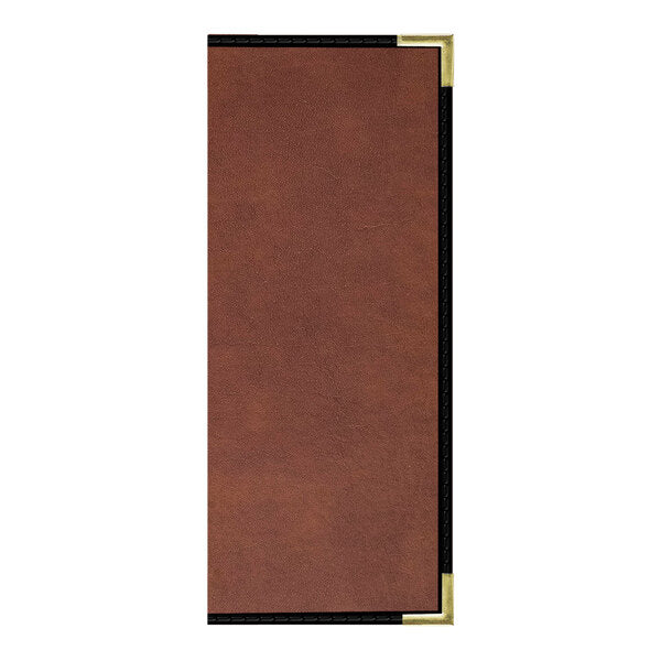 H. Risch, Inc. 4 1/4" x 11" Menu Cover w/ Interior Pockets – item 759LDP6V41BR