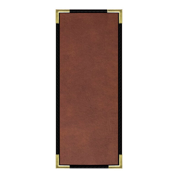 H. Risch, Inc. 4 1/4" x 11" Menu Cover w/ Interior Pocket – item 759LDP1V41BR