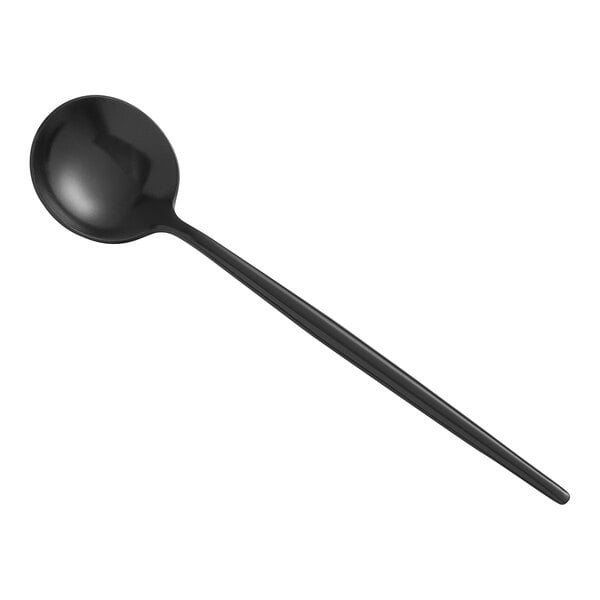 Acopa Odin Black 7 1/8" Brushed X-Heavy Bouillon Spoon – item 267540802B