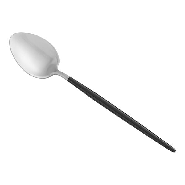 Acopa Odin Black / Silver 7 1/2" Brushed X-Heavy Teaspoon – item 267540801SB