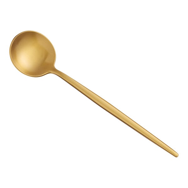 Acopa Odin Gold 7 1/8" Brushed X-Heavy Bouillon Spoon – item 267540802G