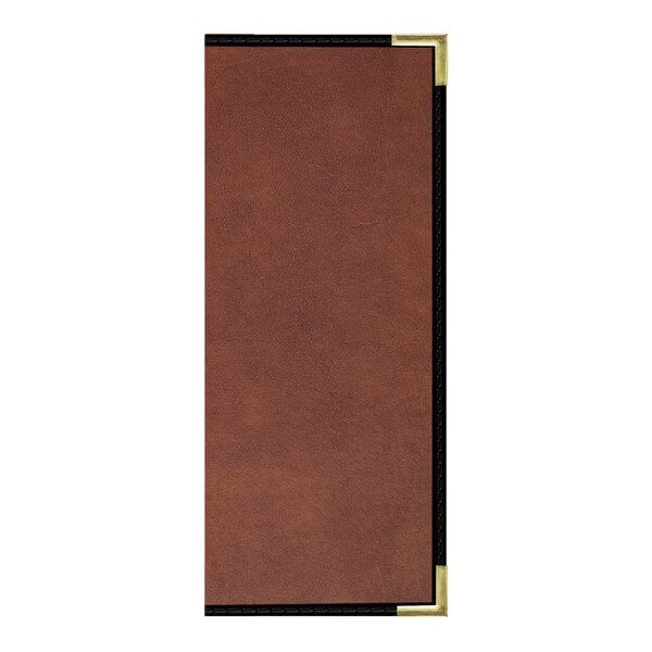 H. Risch, Inc. 4 1/4" x 11" Menu Cover w/ Interior Pockets – item 759LDP2V41BR